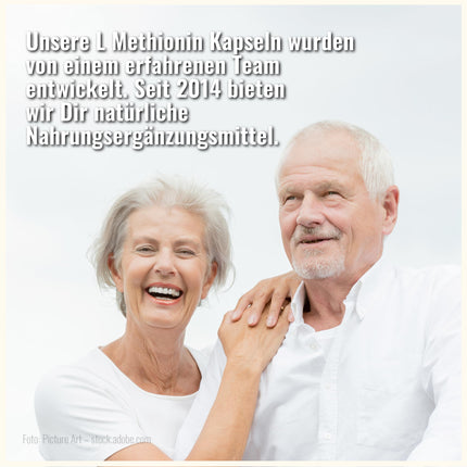L-Methionine Capsules - 500mg per daily dose - 180 Capsules - Vegan - No additives