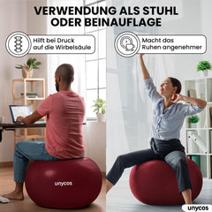 unycos - Exercise Ball 75 cm Seat Ball Training Ball for Yoga, Fitness, Medicine Ball, Balance Ball, Core Training Strength, Pilates Ball | Includes Pump, BPA-Free, Anti-Burst (Dark Pink with Logo)