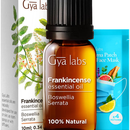 Gya Labs Frankincense Essential Oil for Skin - 100% Pure Natural Frankincense Oil for Face, Hair, Diffusion, DIY - Woody, Earthy Scent (10 ml)