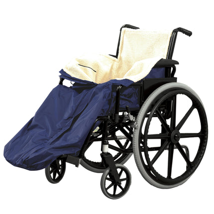 Bramble Fleece Lined Wheelchair Blanket (Dark Blue), Wheelchair Blanket with Inner Pocket - Robust, Waterproof &amp; Weatherproof