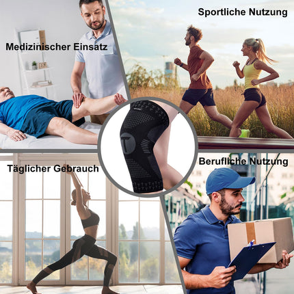 Teylam knee brace for men/women, set of 2, medical knee pads for meniscus tear, arthritis, ACL, compression knee bandage for basketball, volleyball, yoga, running, right and left leg wearable