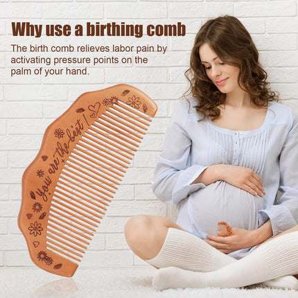 Birth comb against labor pains, wooden birth comb with affirmation, labor gifts for women, labor comb, birth comb, labor and delivery equipment for expectant mothers