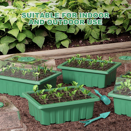 Estefanlo seed trays with lids, 10 pieces, seed tray for plants, thickened seed station