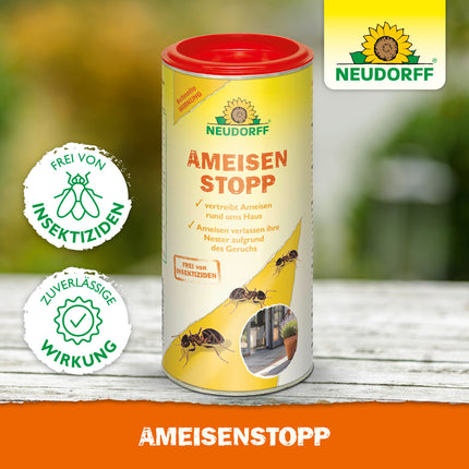 Neudorff AmeisenStopp – Ready-to-use ant litter quickly drives ants out of walkways and nests around the house, insecticide-free, 200 g, white