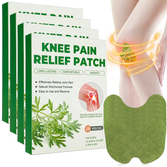 Holilo Pain Relief Patch, 40 Pieces Knee Pain Patches, Natural Herbal Pain Relief Patch Self-Adhesive Heat Patches Pain Relief Patches for Knee, Back, Neck and Sore Muscles