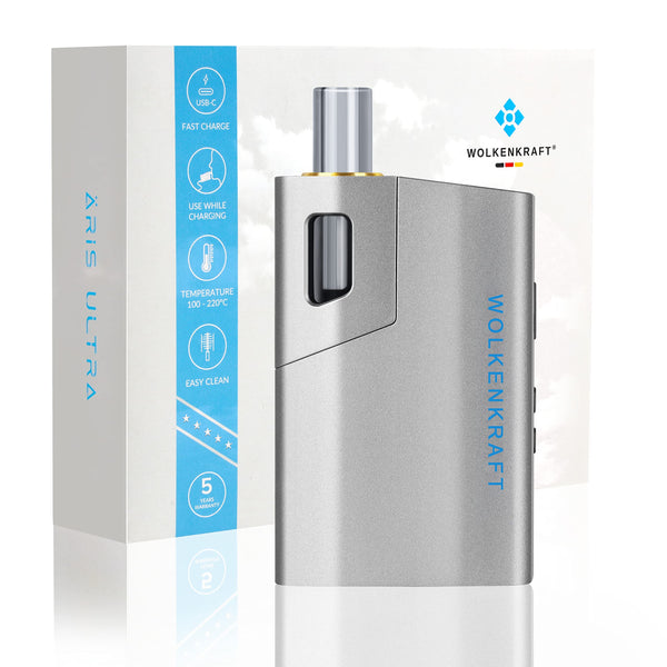 WOLKENKRAFT ÄRiS ULTRA Premium Vaporizer - USB-C | Titanium Chamber | Temperature 100-220 °C | Operating Timer 3-7 Min. | ECA Convection Technology *Gun Metal*