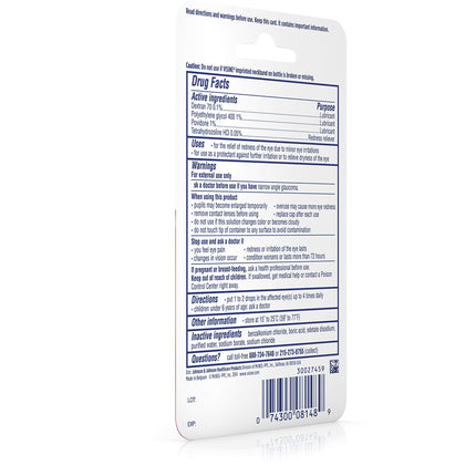 Visine Redness Relief Irritation Eye Drops Advanced Lubricant, 0.28 fl oz