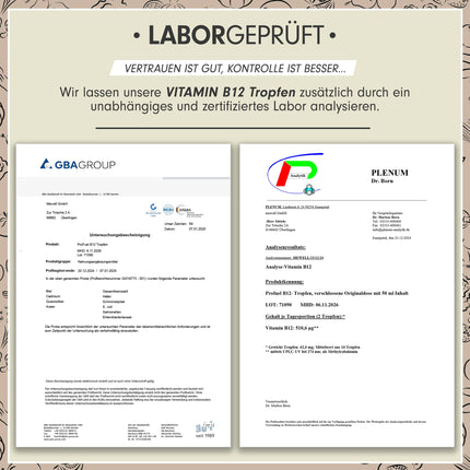 Vitamin B12 Drops - 1800 drops (50ml) - bioactive methylcobalamin B12 - optimally dosed with 500mcg B12 - no preservatives or alcohol - 100% vegan