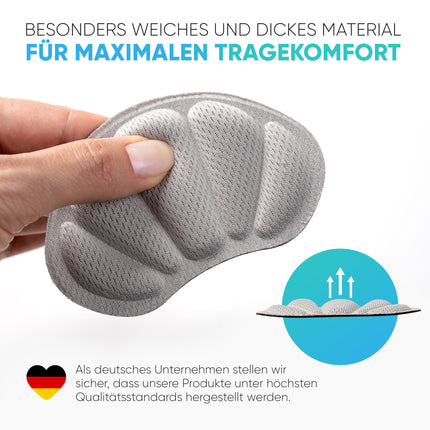 Health Press® Heel Cushions for Shoes – Premium Heel Protection Heel Cushions – 3 Pairs of Shoe Insoles in Black, Grey, Beige – Anti-Slip Insoles for Large Shoes – Heel Protection Cushions to Prevent Friction and Blisters