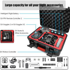 FPVtosky Case for DJI Avata (DJI Goggles V2/Goggles 2/Goggles Integra), waterproof carrying case for Avata, DJI Avata accessory case for DJI Motion/RC Motion 2/FPV Remote Controller 2