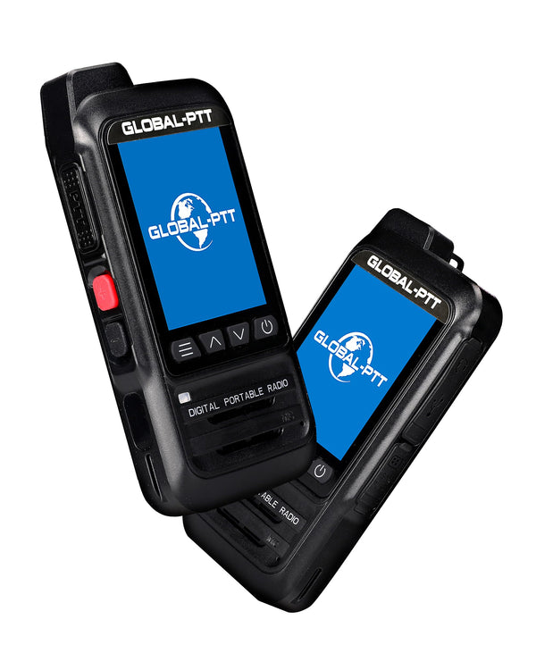 2-Pack Global Walkie Talkies with SIM Cards - Handheld PoC Two Way Radios Unlimited Range - Rechargeable PTT Push to Talk Over Cellular Radio Long Range (G0)