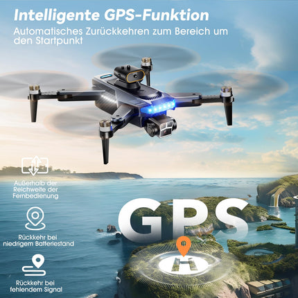 HYTOBP P17 GPS Drone with 4K Camera for Adults, Drone 4K GPS with Brushless Motor, 3 Batteries, 5G WiFi Transmission, FPV RC Drones with 3 Cameras, Follow Me, Automatic Return, Under 249g