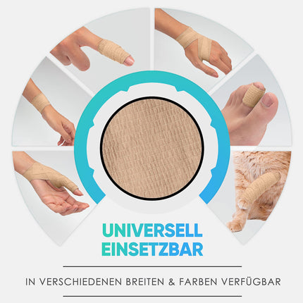Self-adhesive finger plasters - 8x plaster rolls (2.5cm x 4.5m) - Self-adhesive bandages - Elastic tape, waterproof - Dust, grease, and dirt-repellent plaster tape (skin-colored, 8 rolls)