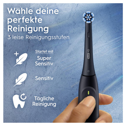 Oral-B iO Series 2 Electric Toothbrush, 1 Brush Head, 3 Brushing Modes, Magnetic Technology, Travel Case, Designed by Braun, Night Black