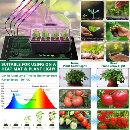 ZHHGOO Indoor Greenhouse Propagator, 10 Pack 120 Cells Mini Greenhouse Propagation Set with 3 Shovels, 2 Garden Tools, 20 Labels, Greenhouse Propagation Tray with Lid for Seedling Plant