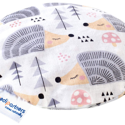 Medi Partners Cherry Stone Pillow Heat Pillow Grain Pillow for Babies 180g Round 15cm Eco Natural 100% Cotton Heat + Cold Therapy Massage Therapy (Hedgehog)