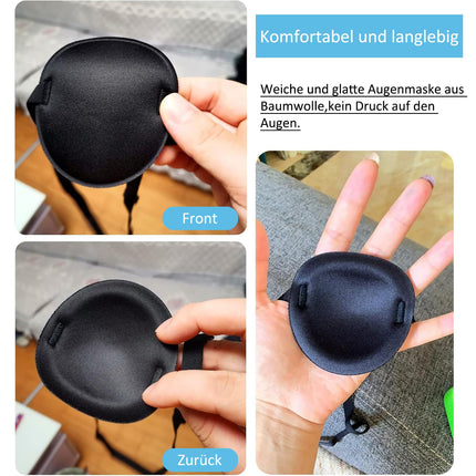 Diffaxy 2 Pack Eye Patch for Adults, Single Eye Mask with Adjustable Buckle, Concave 3D Design, Pirate Eye Patch for Amblyopia, Strabismus Left and Right Eye