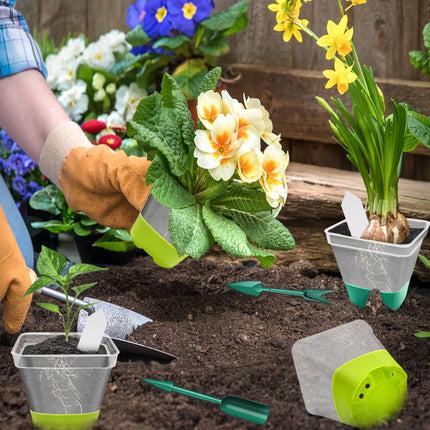 TZEKING 30 Pack Nursery Pots, Transparent Flower Pots with Silicone Bottom, Transparent Plant Pots for Easy Observation, Transplantation, Reusable Plastic Flower Pots for Seeds, Seedlings