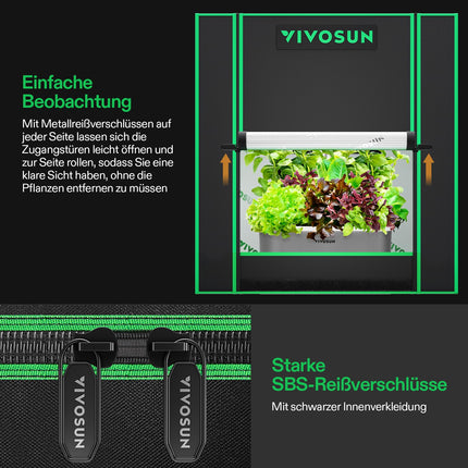 VIVOSUN Grow Tent Small 50x36x54cm Grow Tent Mini with highly reflective Mylar, sealed floor design, ventilation window and cable feed-through hole for Aerogarden hydroponic growing system