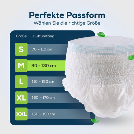 Sensalou Incontinence Adult Diapers Size M (22 pcs) Men Women - Diaper Pants for Adults Seniors Day Night