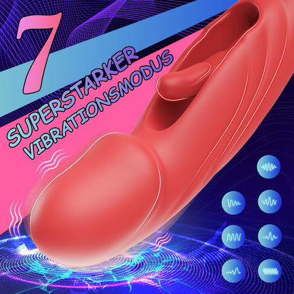 Dildo Vibrator Sex Toy for Women, G-spot Vibrators with Clitoris Stimulation for Women with 5 Tongue Licking 7 Vibration Modes 7 Impact Modes, Vibrator Sets for Women Clitoris Stimulator for Her