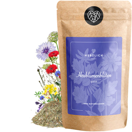 Hayflowers 250g - Hayflower blossoms for sitz baths during pregnancy - Hayflower baths, bath teas, wraps and compresses - for birth preparation | Birth preparation, sitz baths from Herzlich Natur