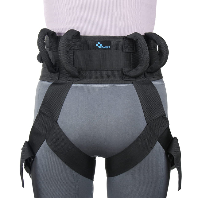 REAQER Transfer Belt Belt with Metal Buckle Multifunctional Belt with Leg Ring Care Equipment for Elderly Disabled Walking Safety Assistance Device