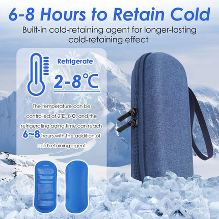 Insulin Pen Cooler Bag with 2 Ice Packs Insulin Cooler Bag Diabetic Medication Bag Insulin Pen Bag for On the Go Small Portable for Insulin Pen Insulin Syringes Medication Medical Blue
