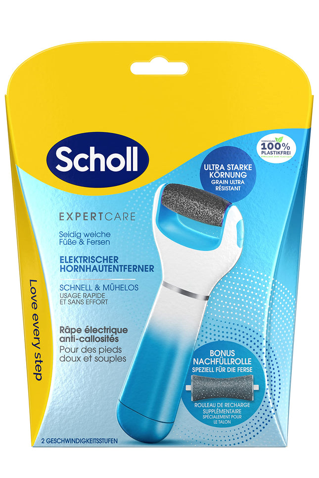 Scholl Expert Care, callus removal for silky soft feet, electric callus remover fast &amp; effortless (with sea mineral roller for precise results, 1 device including roller) 1 piece