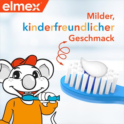 elmex children's toothpaste 2-6 years 2x50ml – child-friendly tooth cleaning for highly effective caries protection – with amine fluoride for a triple protection mechanism
