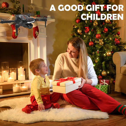 Drone with 1080P HD Camera for Kids, RC Drone with 2 Batteries, Foldable Quadcopter with FPV WiFi Transmission, Gravity Sensor, 3D Flip Mode, One-Button Takeoff/Landing, Altitude Hold Mode (Black)