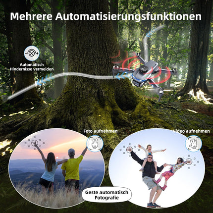 Drone with 4K Camera, Foldable with Remote Control Quadcopter, Indoor Obstacle Avoidance, Optical Flow Positioning, Gesture Photography, 360° Flip, Two Batteries, Toy Gift for Kids