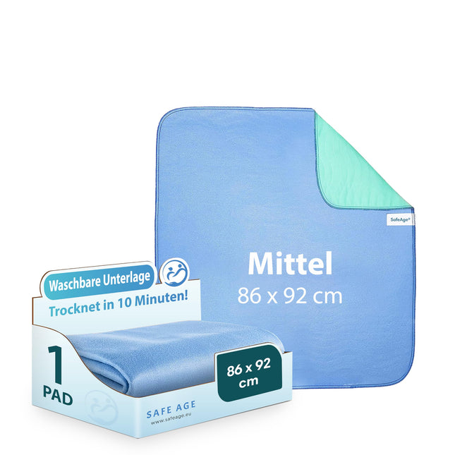 Safe Age® Washable Incontinence Pad - 86x92cm, Incontinence Bed Pad for Adults, Children and Pets, Waterproof Mattress Topper