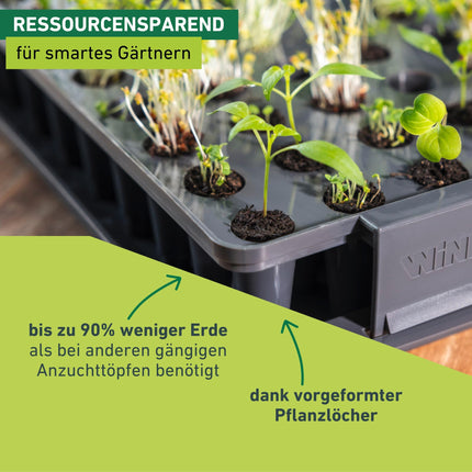 Windhager RootXtender Root Trainer, Indoor Greenhouse for 40 Plants, Root School Seed Tray, Root Trainer Seed Box for Best Root Formation