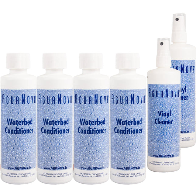 4x250ml AguaNova Waterbed Conditioner 2x Vinyl Cleaner