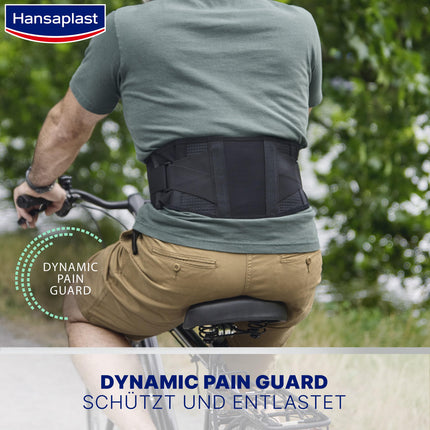 Hansaplast Protective Back Brace, supportive brace with individual compression level, back brace reduces pain, one size – adjustable