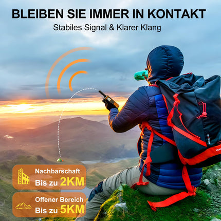 AWANFI Walkie Talkie Rechargeable with 1200mAh Li-ion Battery, Walkie Talkie Adults Children, 16 Channels Radio Set, Walky Talky with VOX Tpye-C Charging Cable, Walkie Talkie for Gift Hiking Camping