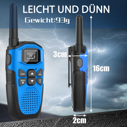 Walkie Talkie Set of 4, NXGKET Walkie Talkie Rechargeable for Adults and Children, Long Range 5km Walkie Talkie with Li-ion Battery, Walkie Talkies VOX Flashlight for Outdoors, Camping, Hiking