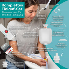 Medi Grade Enema Kit for Intimate Cleansing at Home - 2L Capacity - Enema Kit with Reusable Accessory, Instructions, Portable Bag and More - 100% Transparent