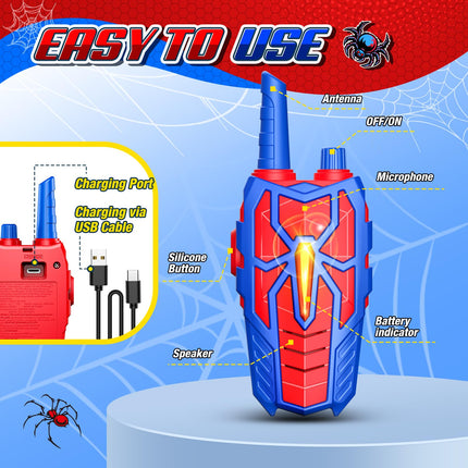 Toys from 3 4 5 6 7 8 9 10 years boy, Walkie Talkie children rechargeable gift boy girl 3-10 years spider toy walkie talkie outdoor games radio toys
