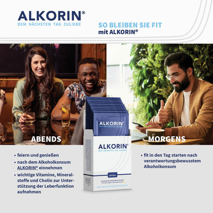 ALKORIN – the proven original | 10 uses | For the sake of the next day | Supports liver function with choline | Base powder | important electrolytes, minerals, and vitamins