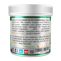 Special Ingredients Citric Acid 100g Pure Food Grade 100% Pure Powder (German Labels and Instructions)