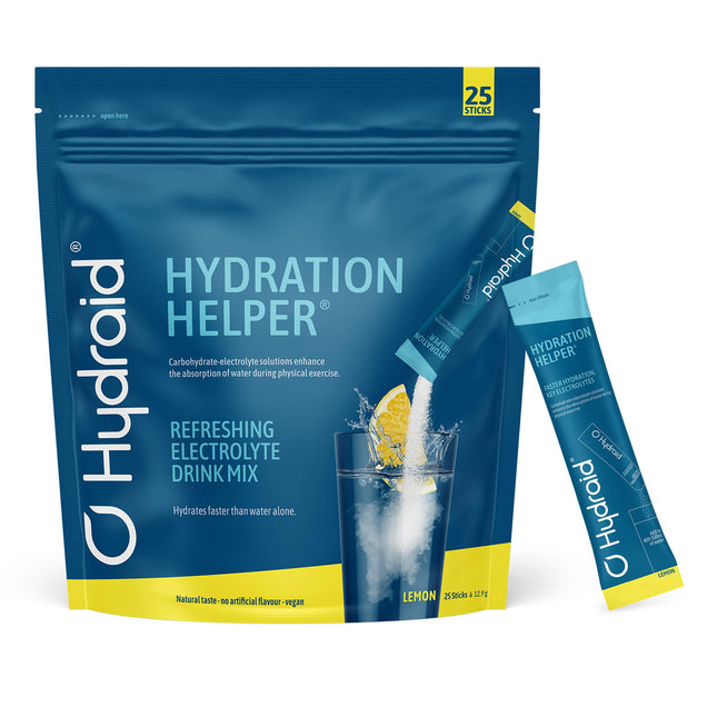 Hydraid Hydration Helper® LEMON – Electrolyte powder with 1118mg electrolytes for better water absorption for sports &amp; fast recovery – 25 sticks with lemon flavor