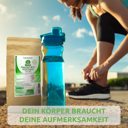 MSM Powder 500g - 99.9% pure - No additives - Vegan - 1/2 kg Premium MSM - Methylsulfonylmethane - Organic sulfur from Bio Protect