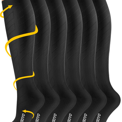 CAMBIVO compression stockings for women and men, 3 pairs, support stockings, compression socks, compression socks, thrombosis stockings for recovery, running, travel, skiing, pregnancy, everyday use