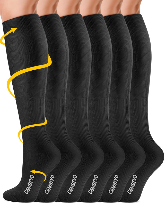 CAMBIVO compression stockings for women and men, 3 pairs, support stockings, compression socks, compression socks, thrombosis stockings for recovery, running, travel, skiing, pregnancy, everyday use