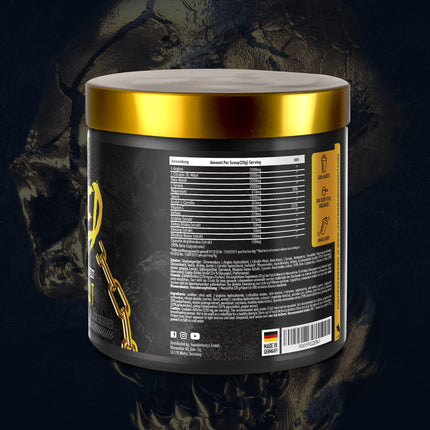 UNCHAINED Pre-Workout Booster with Caffeine and Ecdysterone - 400 g - Fitness Booster with L-Arginine, L-Citrulin Malate &amp; Beta-Alanine - Pre-Workout Booster with 100% Focus, Pump &amp; Energy - Lemon Lime