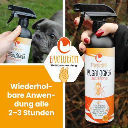 Eivolution Bug Blocker - Natural Insect Repellent (500ml) - Against mosquitoes, horseflies, ticks and grass mites