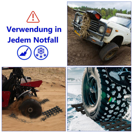 Jopassy traction aid, 2 pieces car starting aid 80x21cm, with storage bag, traction plates track system for sand snow, for cars, trucks, off-road vehicles