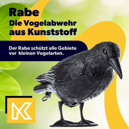KADAX Black Raven, pigeon repellent and pigeon deterrent made of plastic, bird repellent, natural pest control, protection against annoying birds